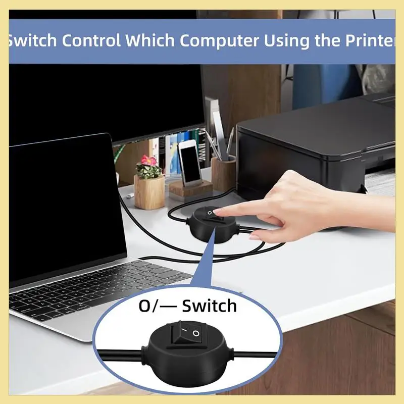 TTKK-2X Кабель принтера 2 в 1 USB A к B Кабель принтера «папа-папа» для принтера Hp Canon Samsung Разветвитель для двух компьютеров B