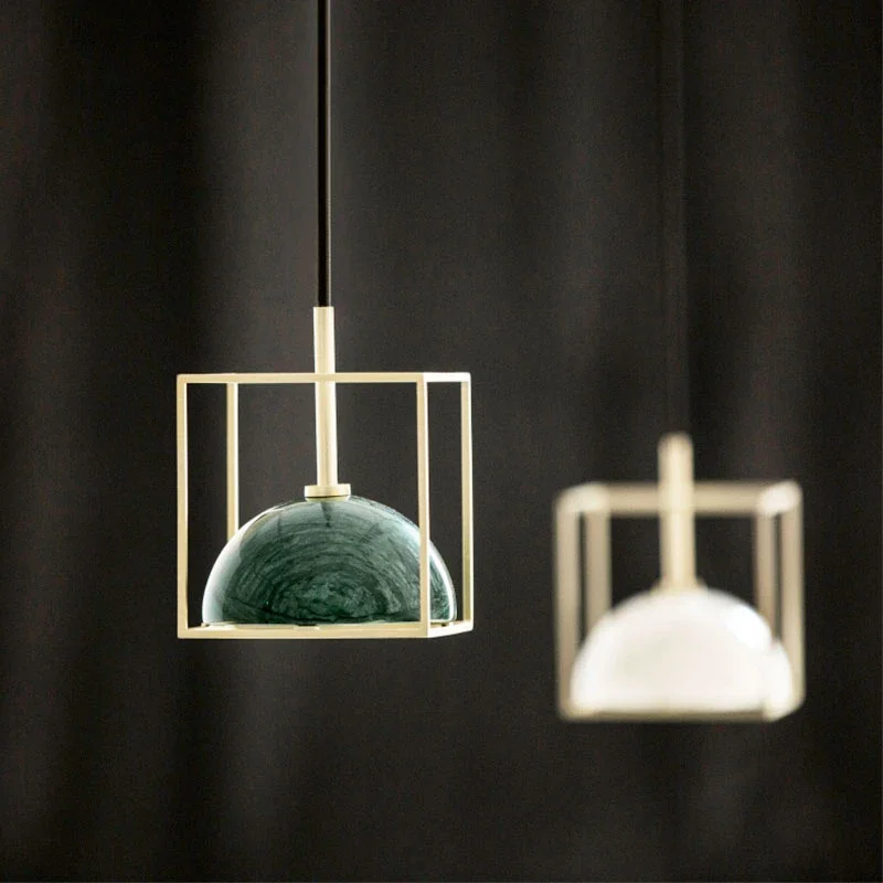 Creative bedroom corridor modern pendant lamp personality all copper marble pendant lights