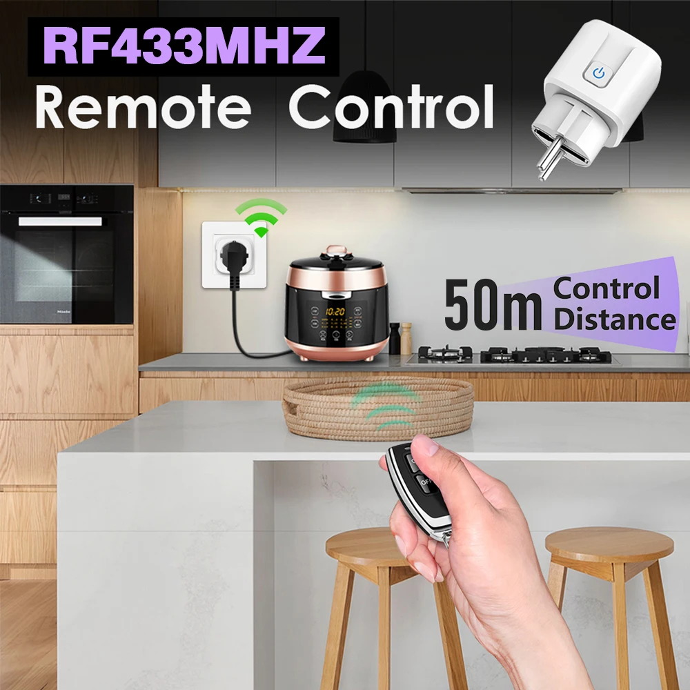 Wireless Remote Control AC220V EV1527 Code 433MHz RFSmart Socket Electric Plug Electrical Outlets for Light Lamp Smart Home 16V