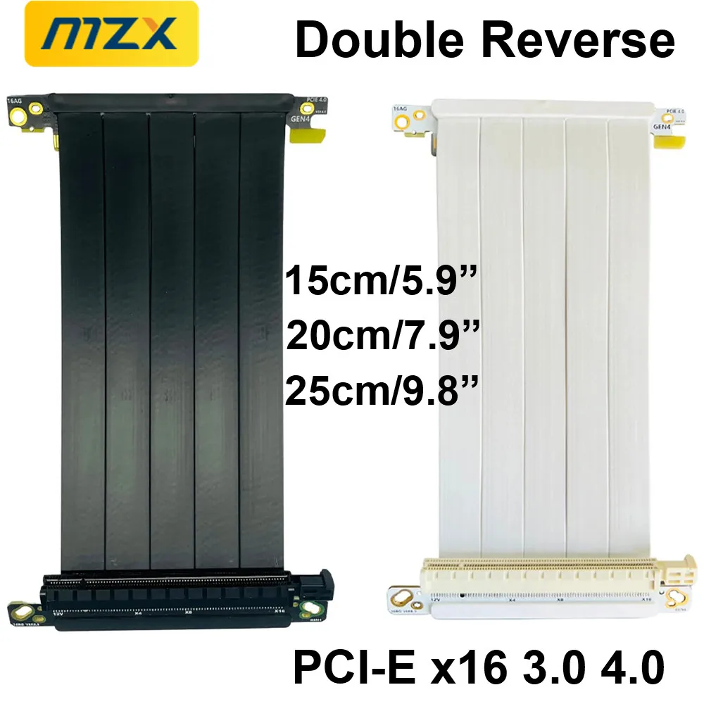 MZX PCIE 4.0 3.0x16 Cavo di prolunga Rise Doppio GPU inverso Cavo della scheda grafica Flessibile PCIE PCI Express Gen 4 ITX Connettore PC