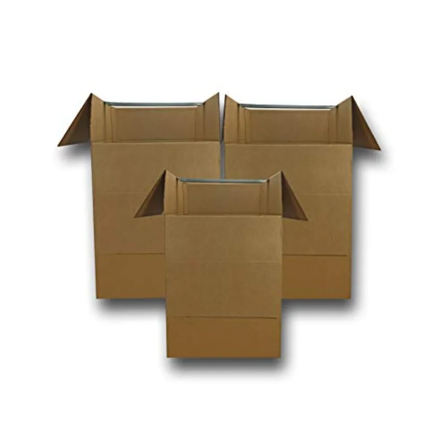 UBOXES Wardrobe Moving Boxes 20 x 20 x 34 inch 3 Pack Tall Boxes with Bars