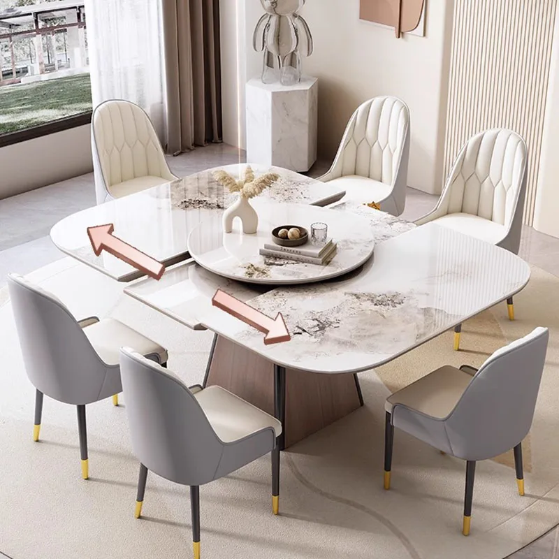 

Luxury Chairs Dining Room Set Marble Coffee Turntable Restaurant Legs Desk Dining Room Set Tables Mesas De Comedor Furniture