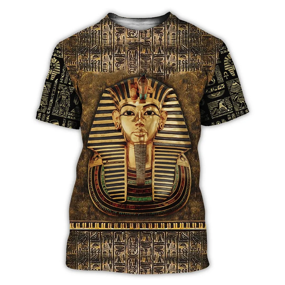 Ancient Egypt T-Shirts Egyptian Symbol Pharaoh 3D Print Men Women Fashion Oversized Short Sleeve T Shirt Kids Tees Tops Clothing