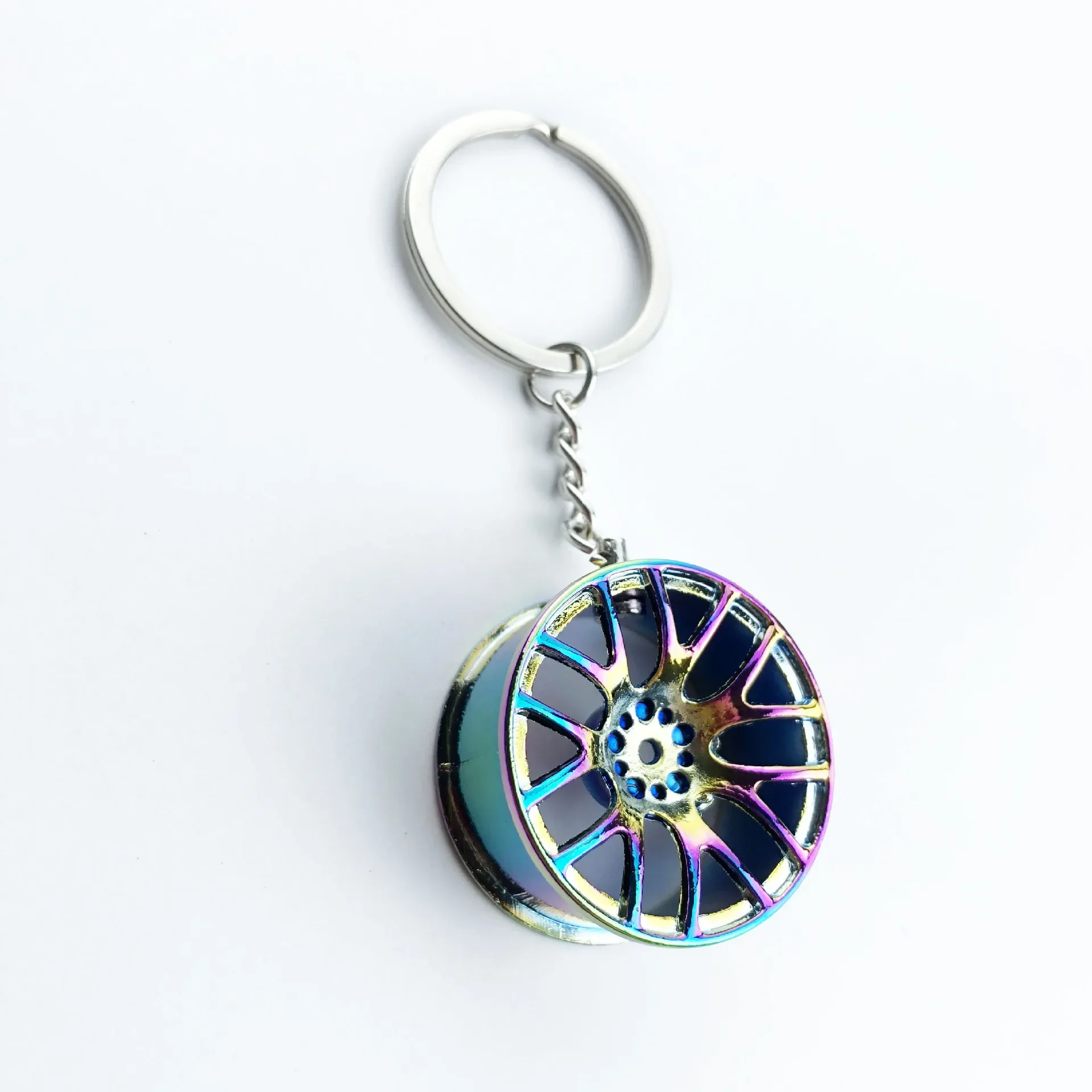 Metal Keychain Car Wheel Key Chain Auto Key Ring Pendant Car Styling Accessories image 4