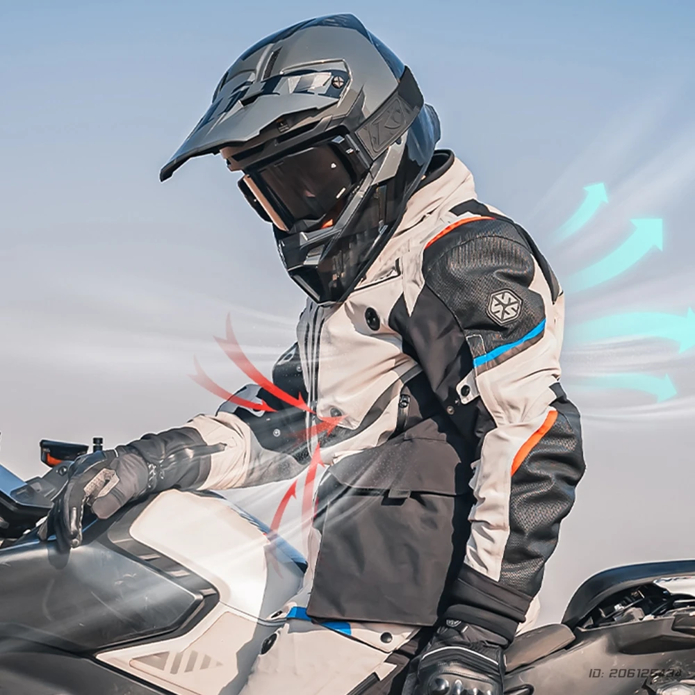 Motorcycle Riding Jacket All-Weather Men's Off-Road Gear Made With Rip-Resistant Oxford Fabric For Ultimate Trail Durability