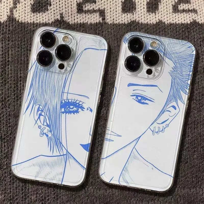 الفاخرة الهزلية لطيف Oosaki نانا جراب هاتف لسامسونج S25 S24 S23 S22 S21 S20 FE نوت 20 زائد الترا لايت 5G واضح لينة غطاء من البولي يوريثان