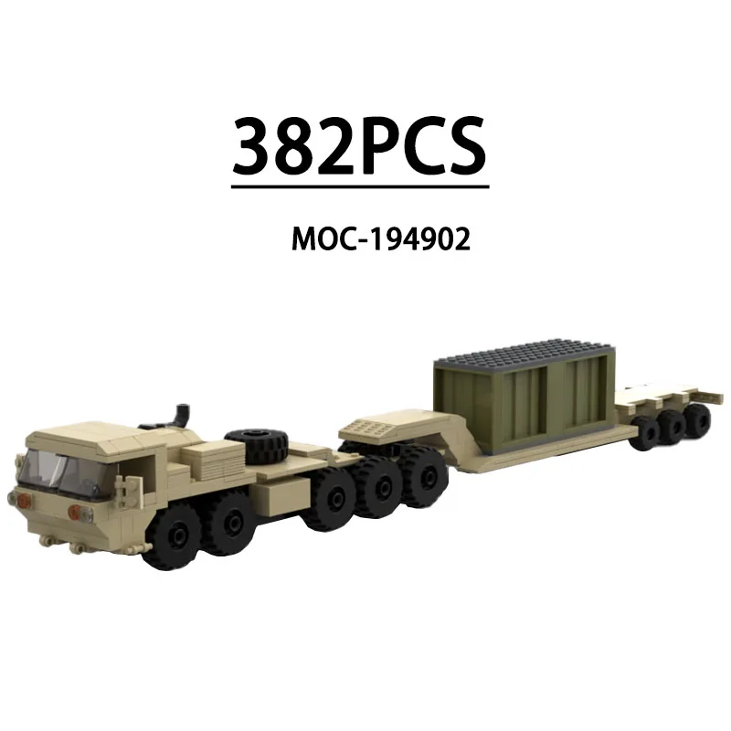 

Строительные блоки MOC- 194902 Военный транспортер 10x10, грузовик, 382 шт., игрушечная модель для мальчиков, детский подарок на день рождения, рождественские игрушки