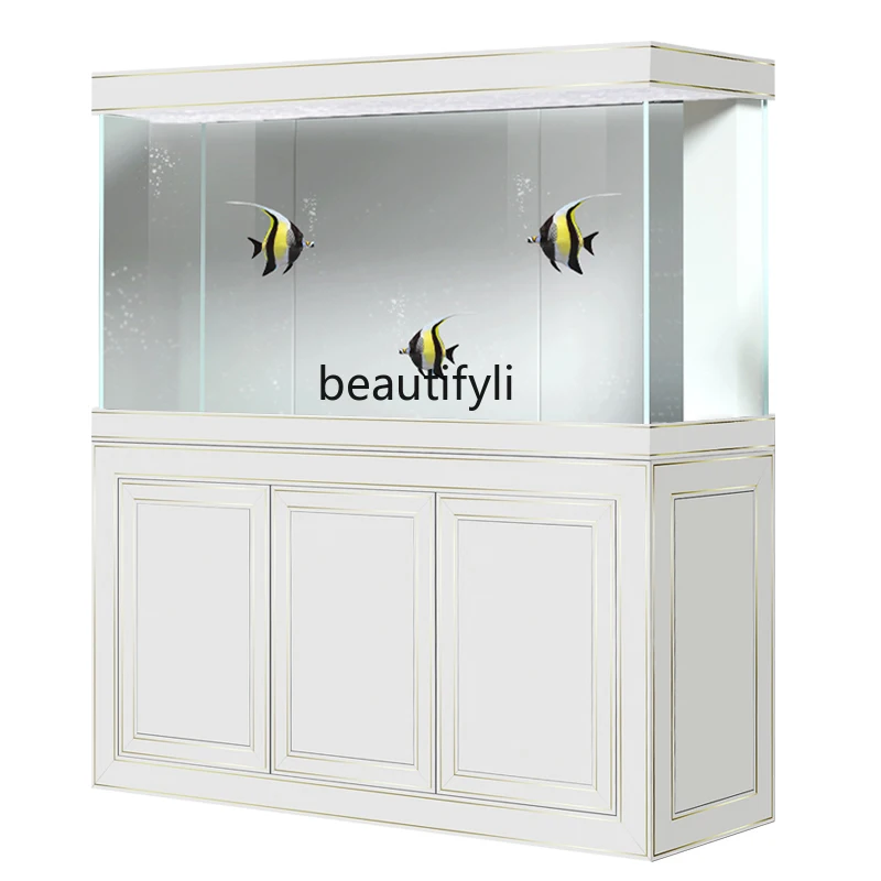 

Jinjing Super White Glass Dragon Fish Tank Subareas Screens Frameless Living Room Home Large Change Water Aquarium