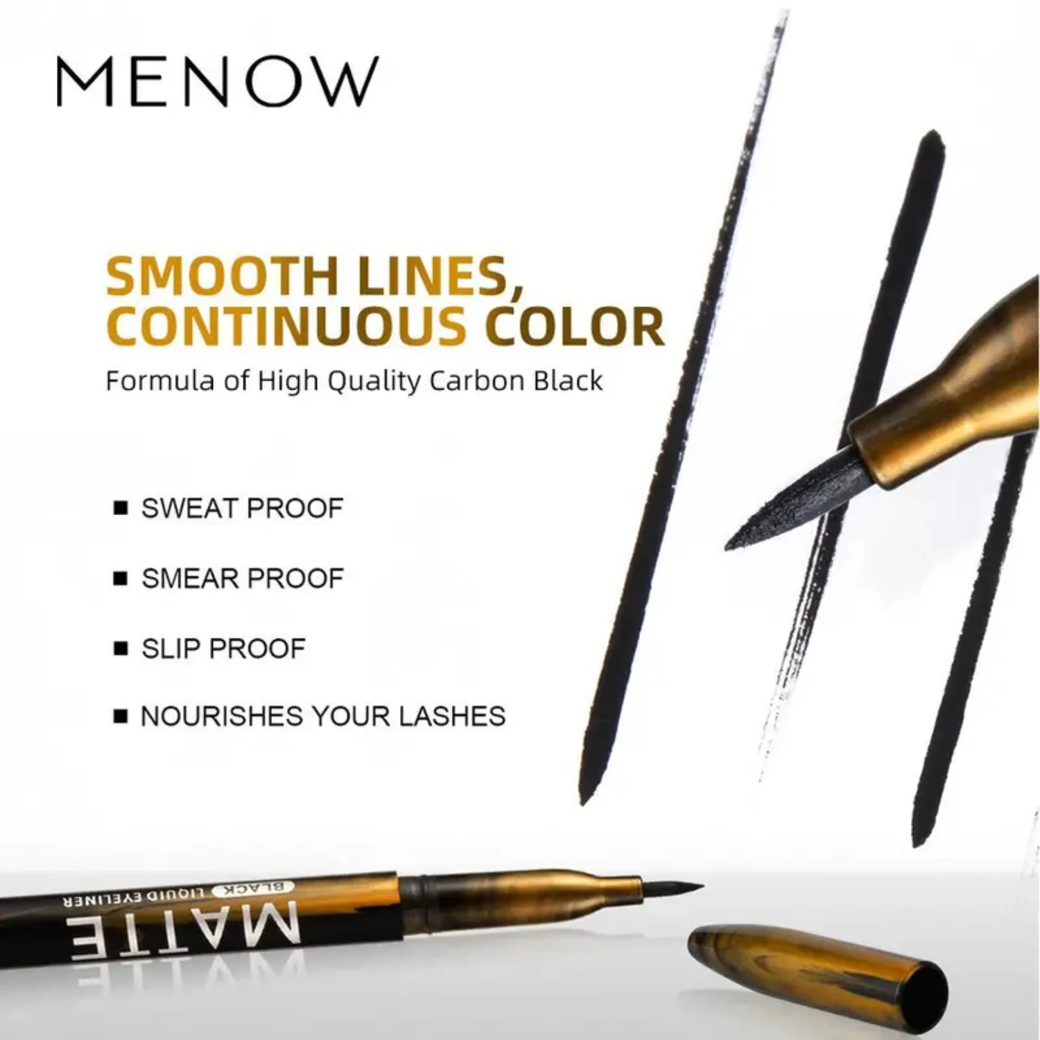 Penna eyeliner impermeabile a lunga durata Cool Black Soft-Head - Perfetta per un'applicazione precisa del trucco con un finitura liscia Anti-Swe