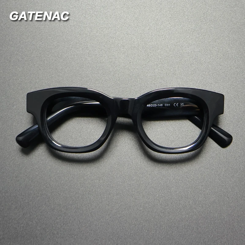 Gatenac Vintage Handmade Acetate Glasses Frame Men 2025 New Fashion Eyeglasses Frame Women Retro Luxury Brand Designer Eyewear