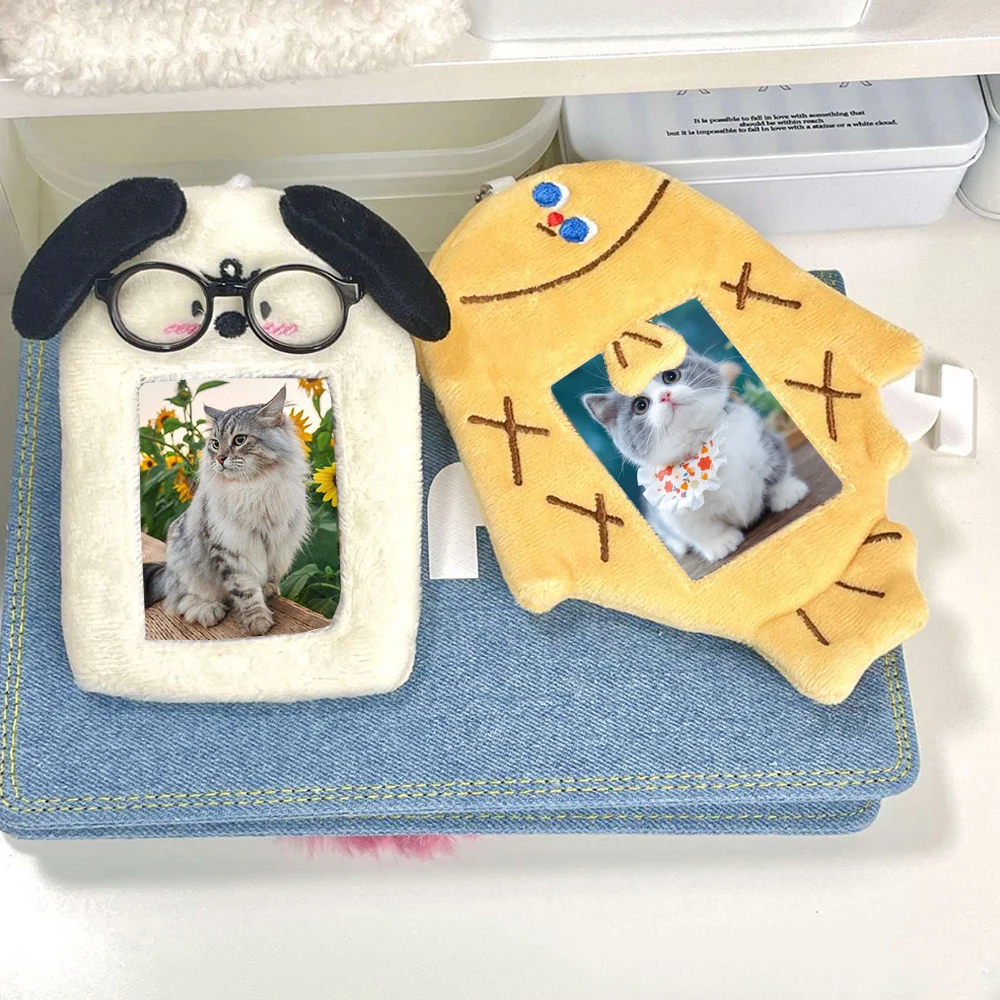 

Soft Plush 3 Inch Cute Photocard Holder Cartoon Animal ID Credit Case Protector Case Sweet INS Bag Pendant School Stationery