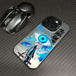 Hot Japan Anime Gojo Satoru Blu-ray Eye Phone Case for iPhone 17 16 15 13 12 14 Pro Max 11 16 Plus Luxury hard cover