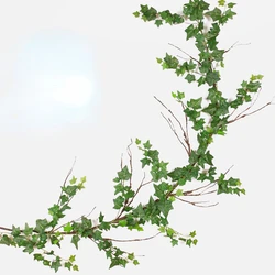 2M Artificial Ivy Decoration Flowers Rattan Fake Leaves Plastic Flower Vines Green Leaves Air Conditioning Water Pipe Decoration