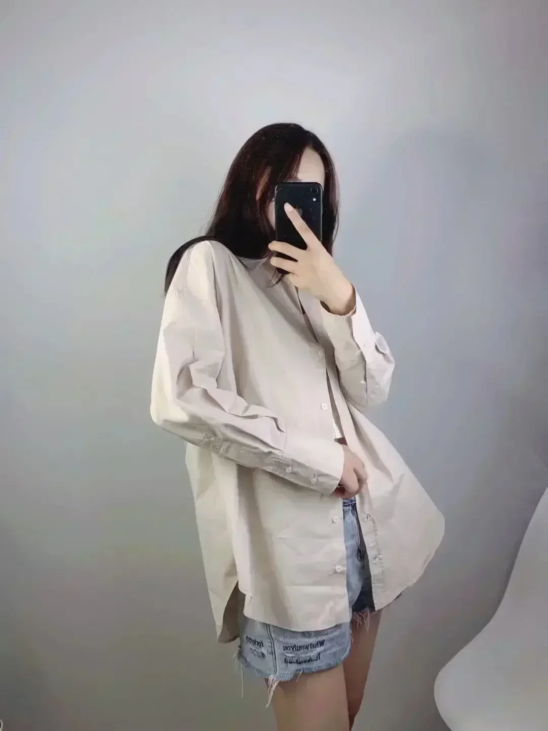 Women 2023 New Fashion pleated design Loose poplin Asymmetric Blouses Vintage Long Sleeve Button-up Female Shirts Chic Tops