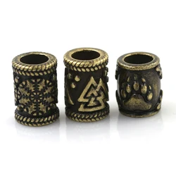 Stainless Steel Antique Bronze Viking Spacer Beads for DIY Paracord Knife Lanyard Jewelry Accessories Leather Bracelet Making