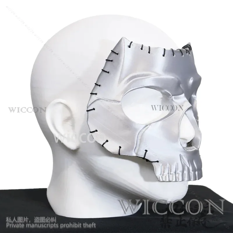 لعبة دعوة تأثيري واجب Warzone قناع هالوين الرعب دور نداء واجب الهيكل العظمي شبح ثلاثية الأبعاد حمض البوليلاكتيك قناع فضي مخصص