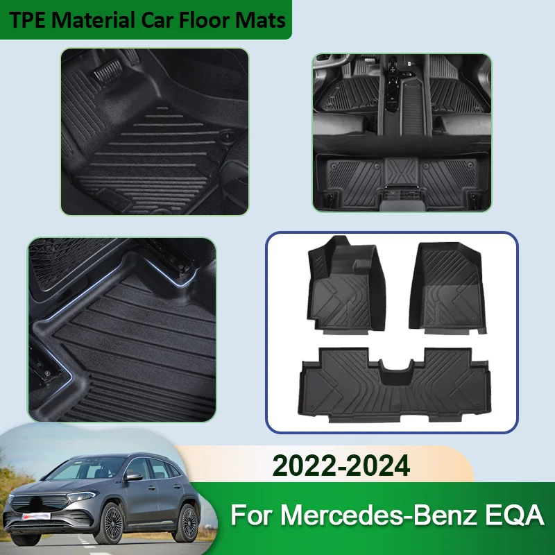 

For Mercedes Benz EQA 250 300 350 2022 2023 2024 LHD Car Floor Mat TPE Material Floor Tray Liner Anti-Dirt Pad Car Accessories
