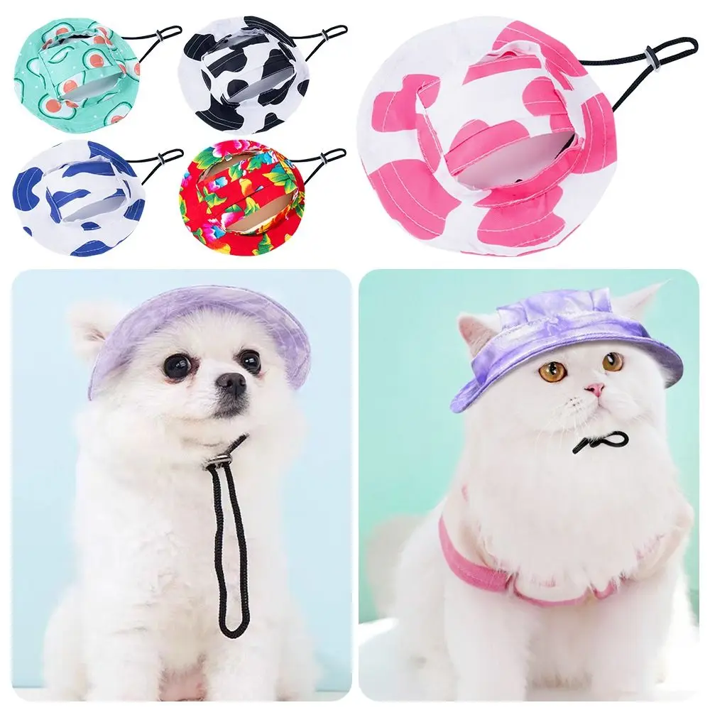 Cartoon Adjustable Pet Sun Cap Breathable Sun Protection Sport Hat Anti Stripping Dog Bucket Hat Travel