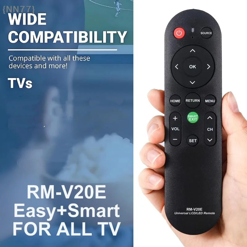 【NN77】Control remoto universal para TV LED LCD RM-V20E Easy Smart para TODOS los televisores Hisense TCL Sharp Vizio【W7】