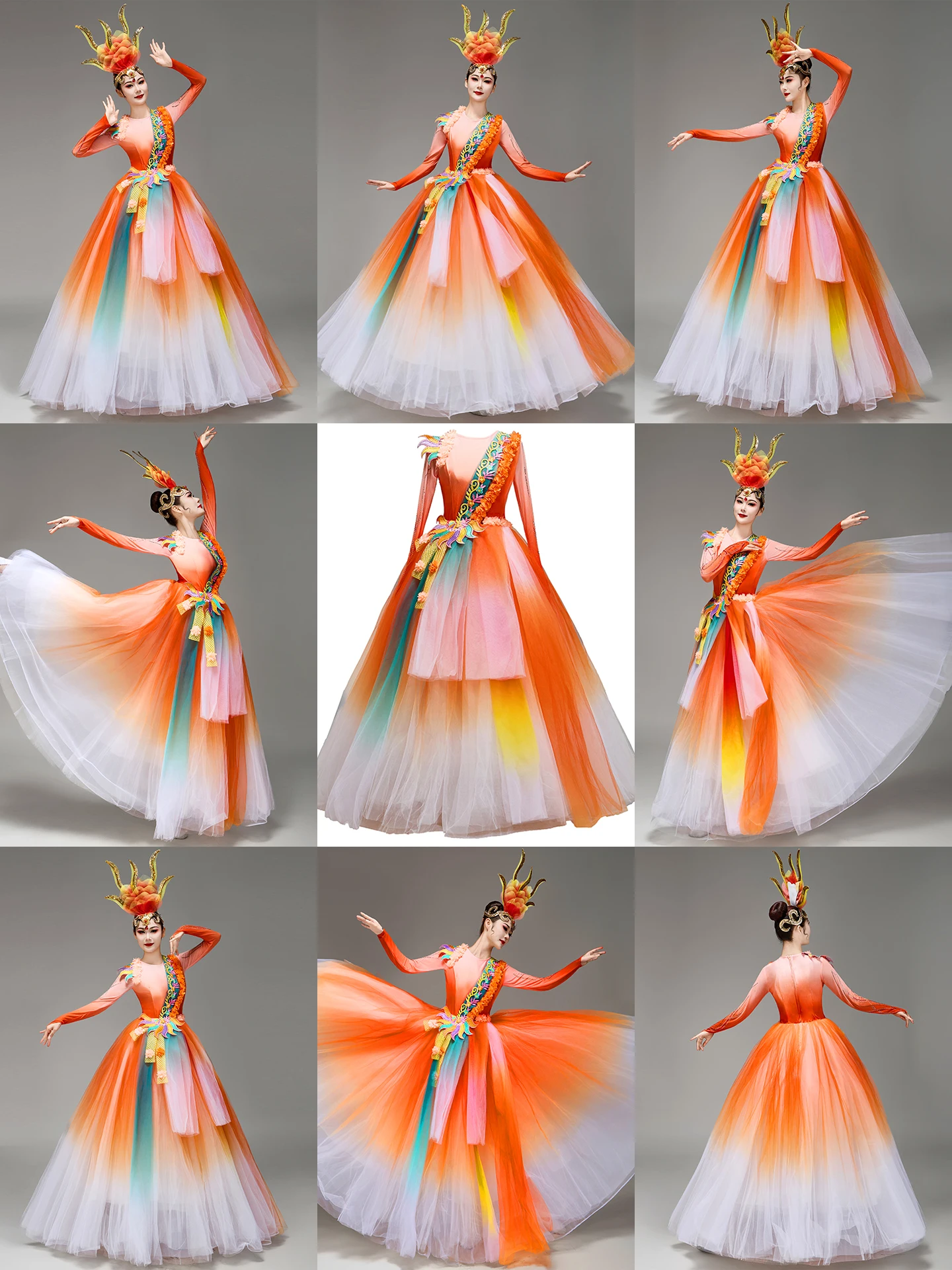

National Day Song Opening Dance Skirt Costume Modern And Classical Dance Performance Outfit Red Song Chorus Accanng Dance