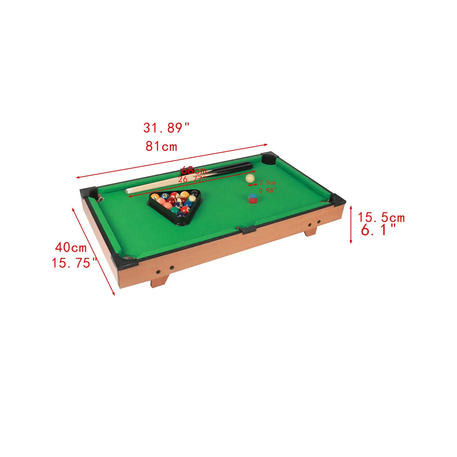 Mini Tabletop Pool Set Interactive Toy Playroom Billiards Game