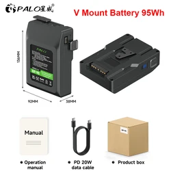 PALO Mini V mount Battery 95Wh BP-95 V Lock Batteries z portem szybkiego ładowania PD20W do aparatu SONY HDCAM XDCAM BMPCC 6K Pro