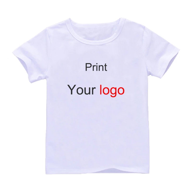 Children\'s Summer T-shirt DIY Your PRINT OR LOGO Short-Sleeved Casual Clothes Comfortable Top Tumblr CUSTOM TEXT Kids Clothing