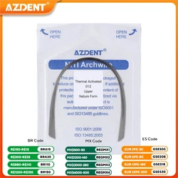 10pcs/Pack Dental Orthodontic Heat Thermal Activated Niti Rectangular Round Arch Wires AZDENT Natural Form Archwire Upper Lower