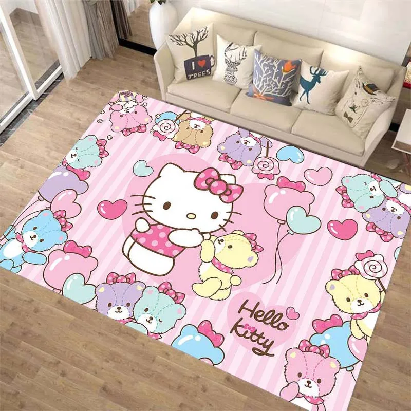 Sanrio Hallokitty HD Printed Carpet Living Room Bedroom Large Area Decorative Carpet Children's Room Gifts