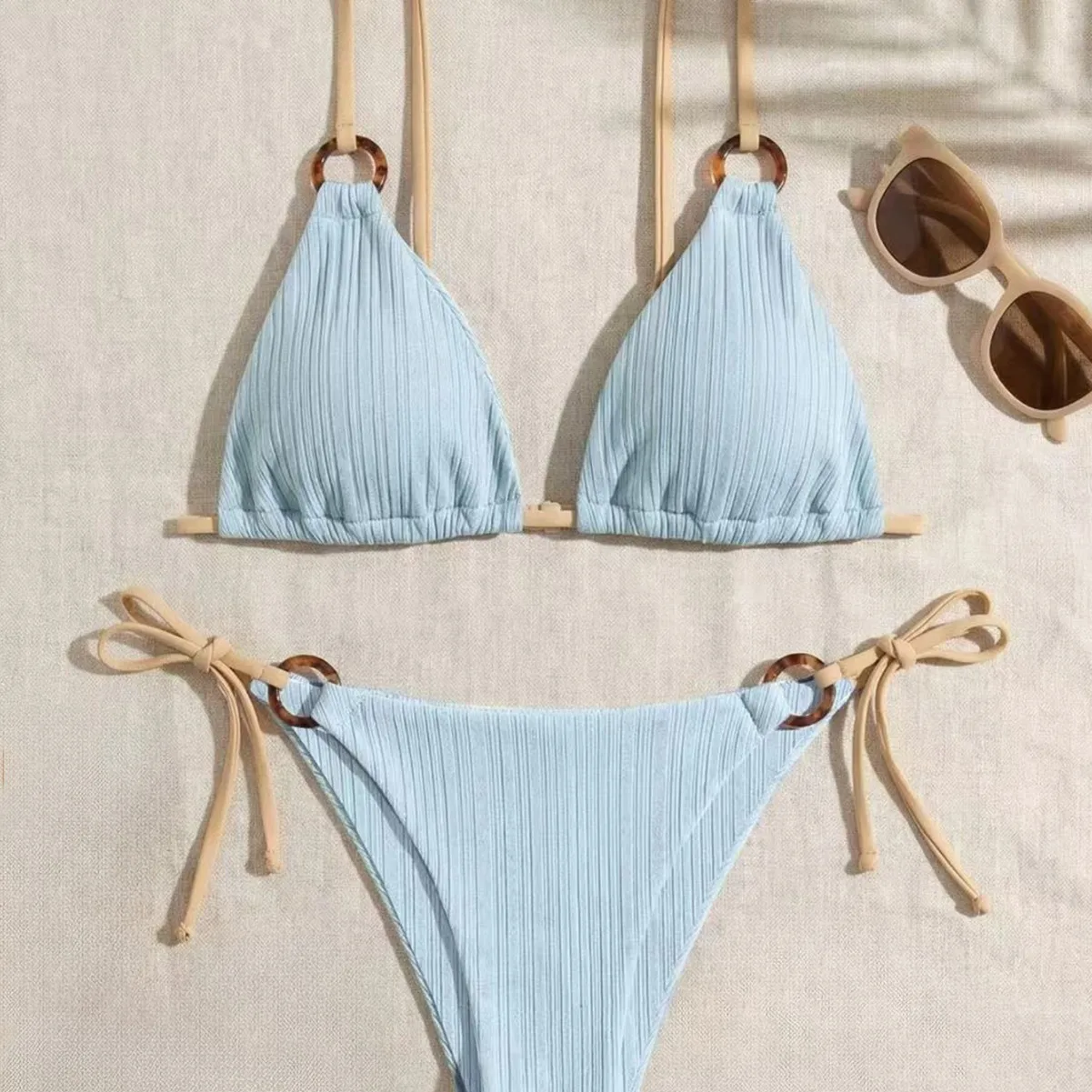 

Woman Outfits Swimwear With Shorts Bikinis Women's 2-piece Sets Swimsuit Beach Sleeveless Two Piece Swimsuit Beachwear Women