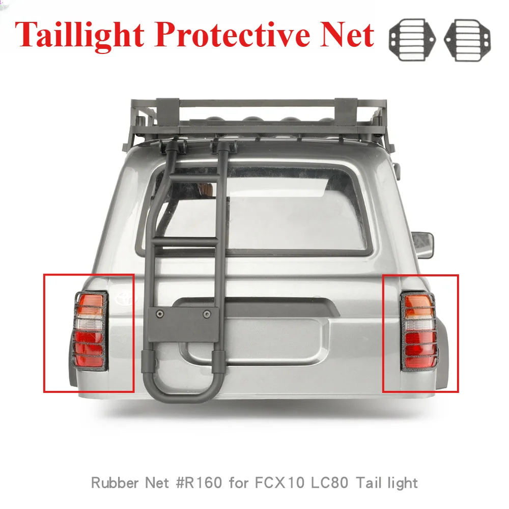 RC Crawler Taillight Protective Net Cover Soft Rubber Upgrade Part for FMS FCX10 LC80 1/10 RC Model Decor customizable size