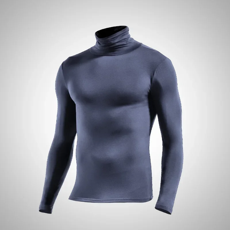 Modal men's turtleneck lapel thermal underwear autumn and winter long-sleeved bottoming shirt thin autumn clothes