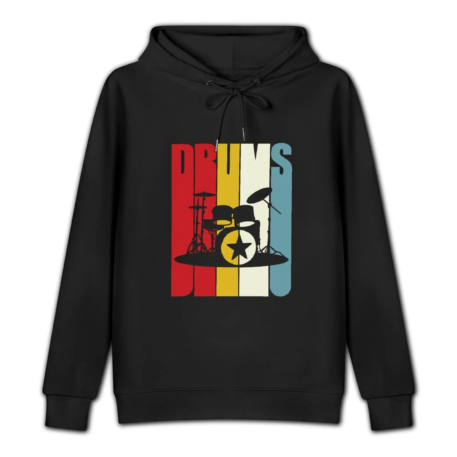 Retro Drums Drummer Gift Idea 70s 80s Vintage Pullover Hoodie men clothes autumn jacket men tracksuit men