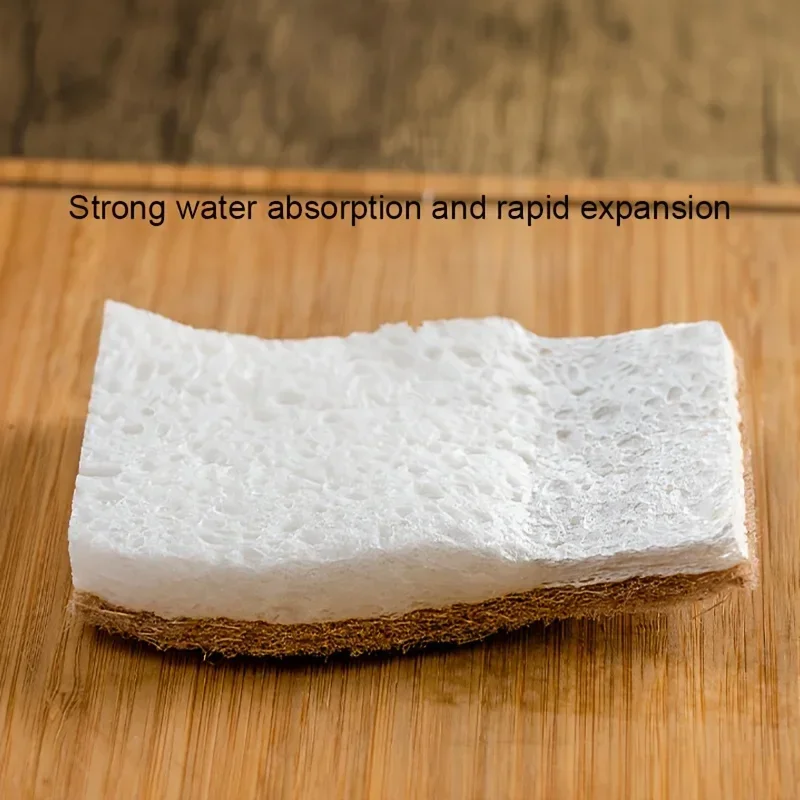 1-12Pcs Natural Cleaning Cloth Sponge Wood Pulp Cotton Three In One Cleaning Kitchen Washing Dishes And Pots Herramientas