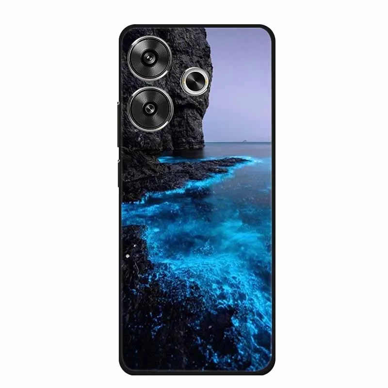 Phone Case For Xiaomi Poco M6 4G Back Cover Case Shockproof Black Silicone Soft Funda For Poco M6 Case PocoM6 M 6 6.79\
