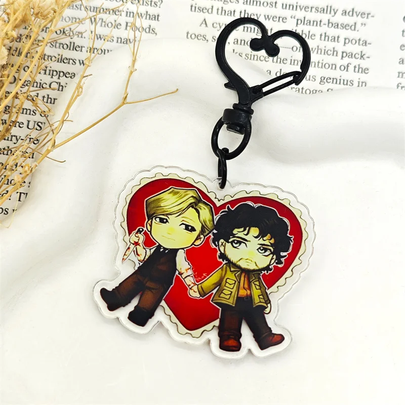 TV Hannigram Hannibal Lecter Will Graham Cosplay Keychain Pendant Ornament Key Chain Backpack Accessories Keyring Jewelry Prop