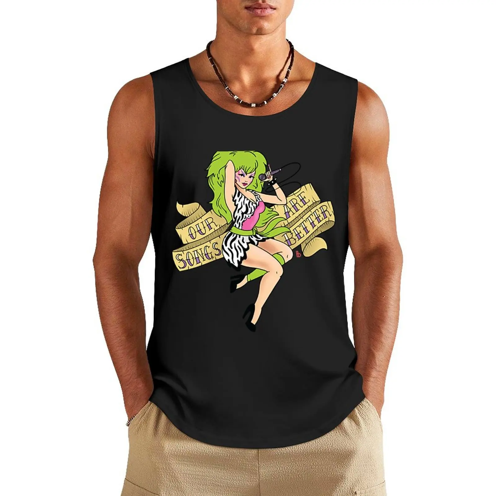 

Our Songs are Better! Pizzazz Pinup Tank Top gym clothing men Men's sleeveless gym shirts
