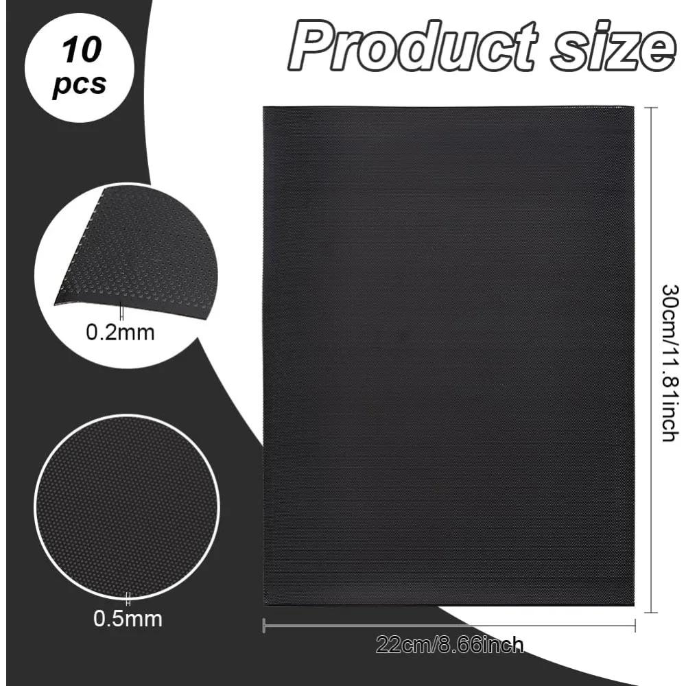 10 Sheets Fursuit Eye Mesh 11.8x8.6inch Black PVC Custom 0.2mm Thick Waterproof Printable Mesh for Furries Cosplay Sculptures