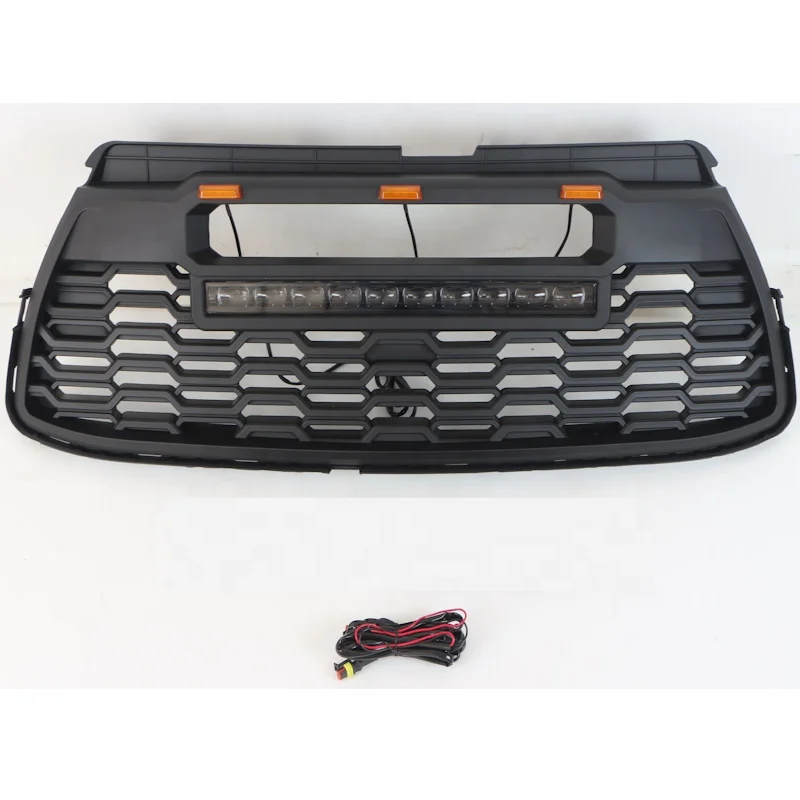 

4x4 Offroad Auto Parts Exterior Accessories Car Front Upper Grille Radiator Grill Parrilla Led Bar Fit For HIGHLANDER 2015-2017