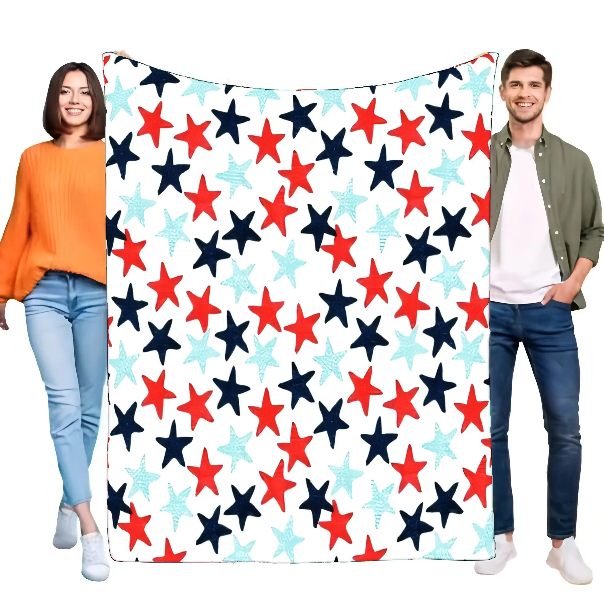 Star Print Cozy Blanket Soft Lightweight Bed Sofa Throw Perfect for Home Decor or Birthday Gift