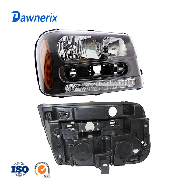 Car Front Headlight ASSY for 2002-2009 Chevrolet Trailblazer Clear Lens Headlamps