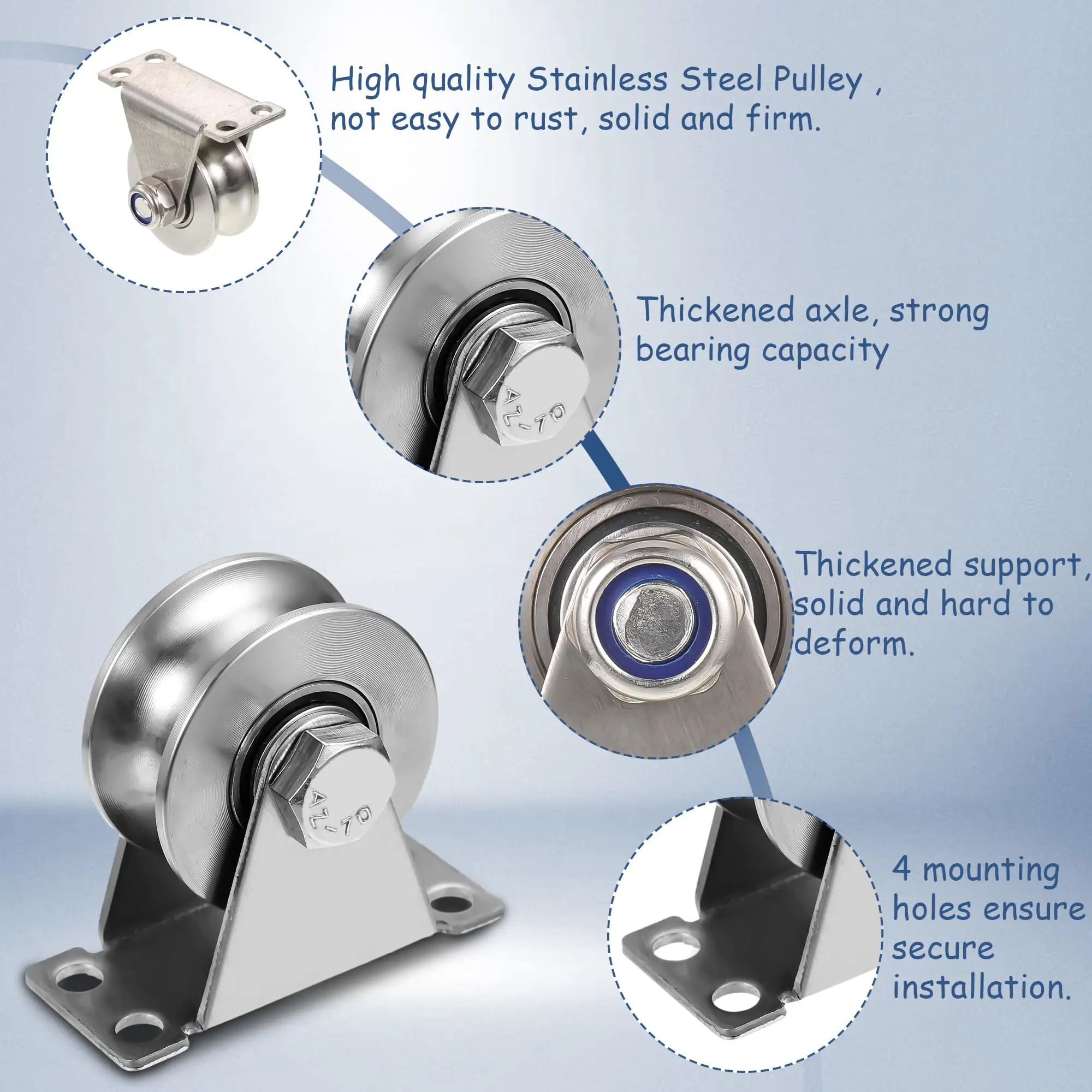 2pcs set Stainless Steel Pulley Block Exquisite Craft And Rustproof Block For Smooth Line Sliding