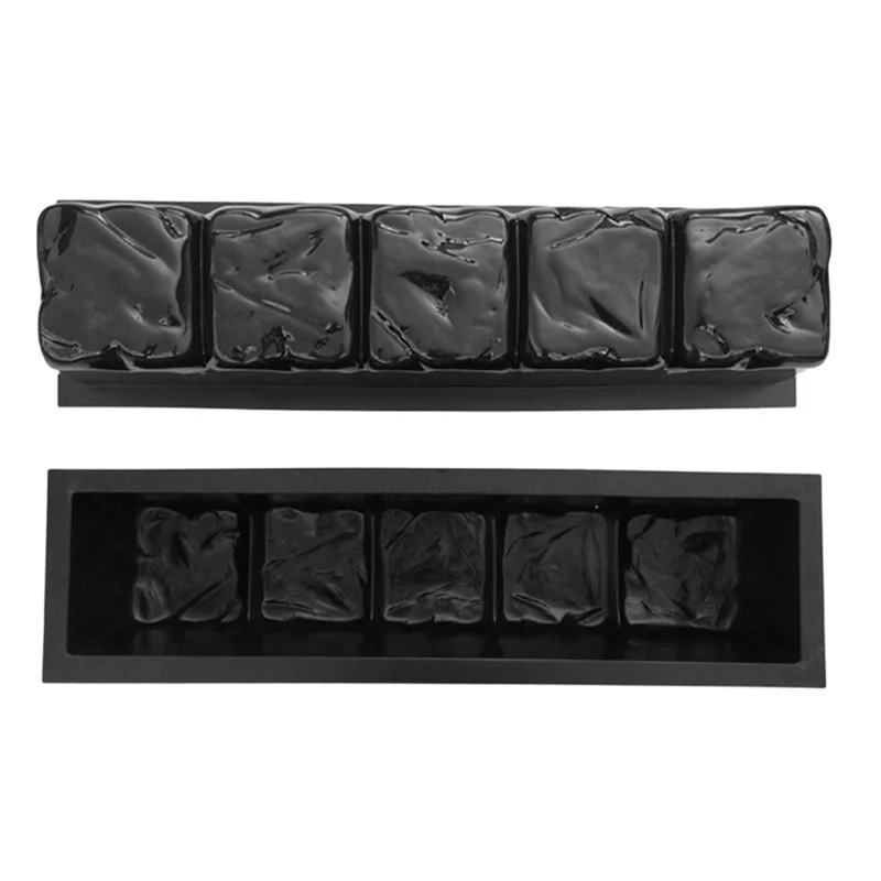 2Pcs Simulation Stone Pavement Patio Concrete Stepping Driveway Paving Path Mold Paver Maker Garden Fence Mould Black ABS