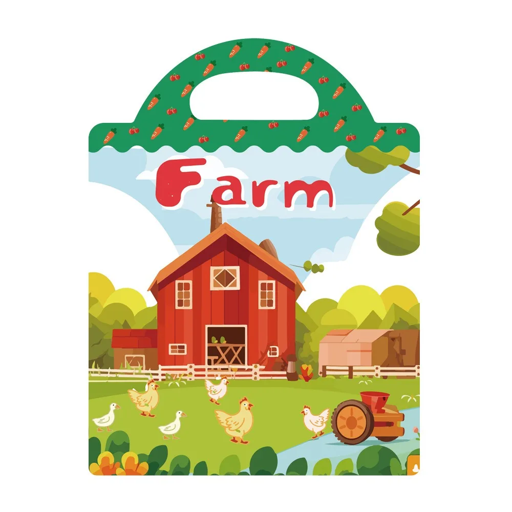 Educational Jelly Sticker Books Reusable Washable Kids Quiet Book Matching Game with Diverse Scene Quiet Stickers for DIY