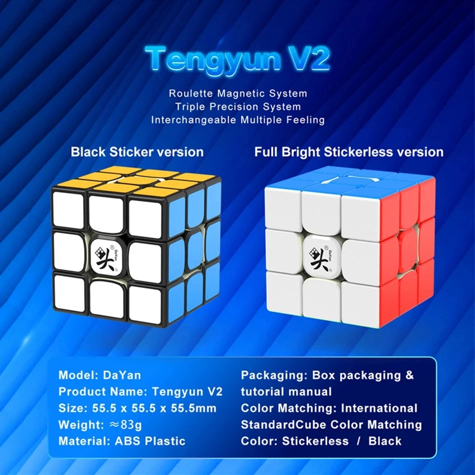 [PiCube] Dayan Tengyun V2 M Magnetic 3x3x3 Speed Cube Tengyun 3x3 Cubo Magico With Magnets Profissional Puzzle Educational Toys