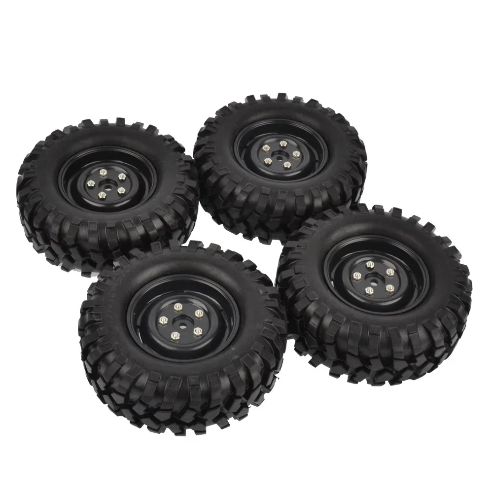 4 Stück 96 mm 1,9 Zoll Gummireifen/Reifen und Felgen für Axial SCX10 D90 Tamiya CC01 1:10 RC Rock Crawler Car