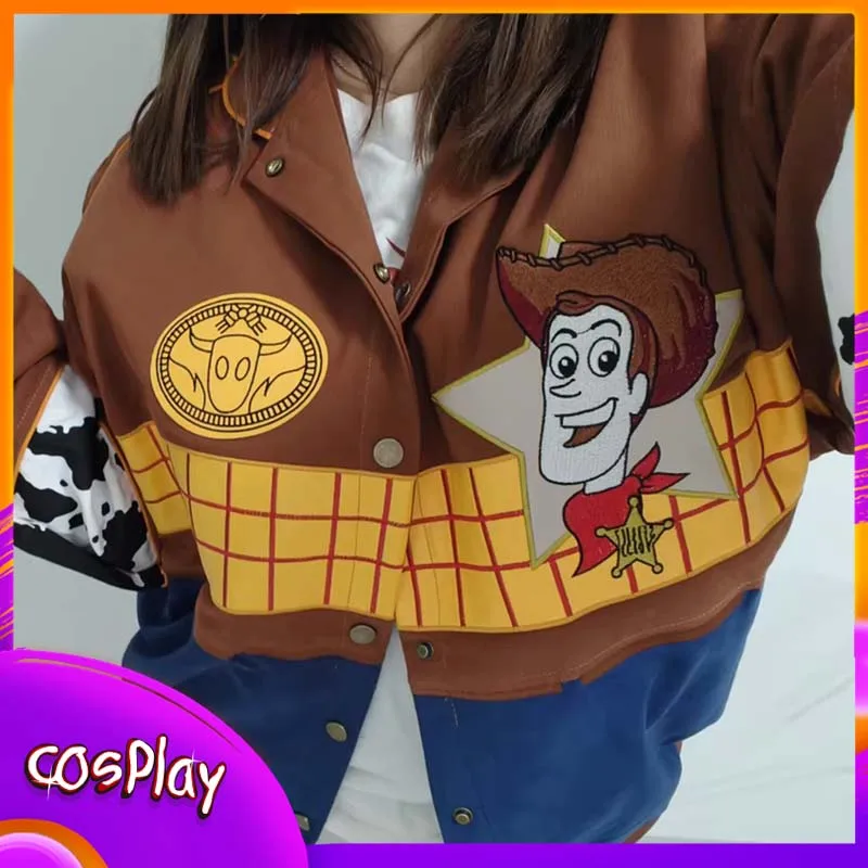 

Woody Jacket Disney Retro Trendy Long-Sleeved Coat Cartoon Loose Top Women Men Clothing Casual Fashion Baseball Jersey Gift