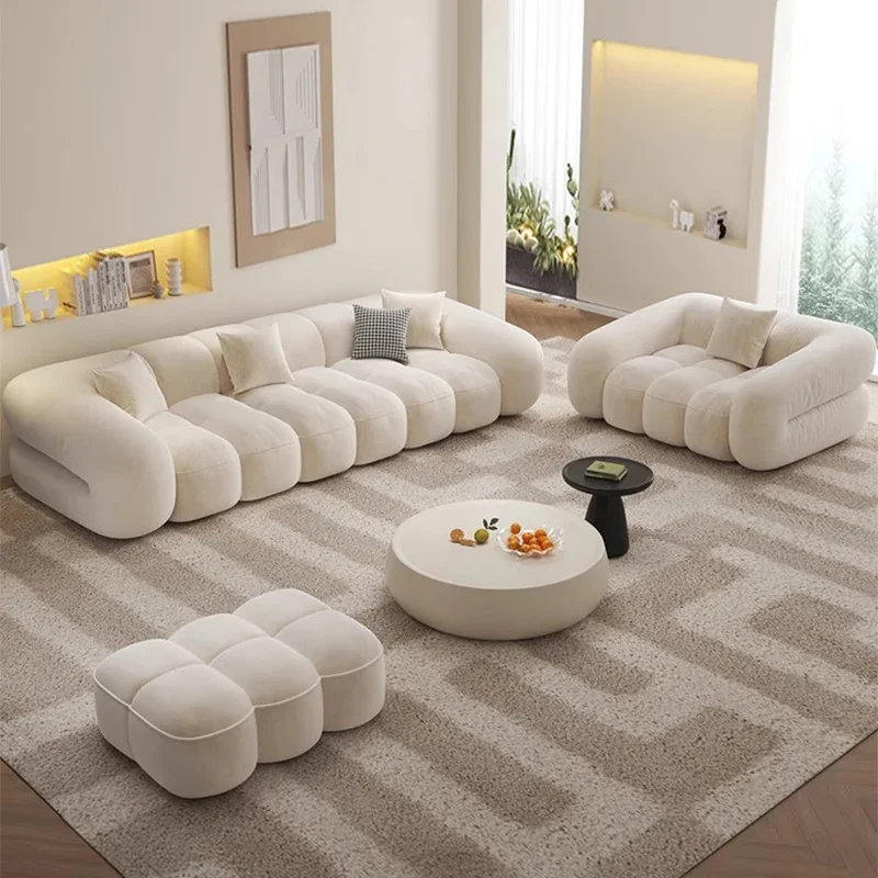 Factory Cream Living Room Sofas Theater Comfort Minimalist Italiano Organizer Couchs Double Designer Sofa Inflavel Furnitures