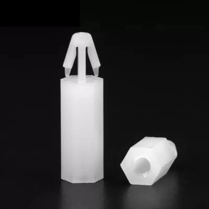 M3 M4 weiße Nylon-Abstandsschraube für Leiterplatten-Push-in-Nylonpfosten, feste Abstandshalter-Abstandssäule