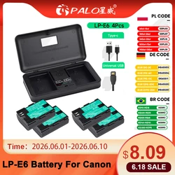 2850mAh LP E6 LPE6 LP-E6 E6N Battery+LCD Dual Charger for Canon EOS 6D 7D 5D Mark II III IV 5D 60D 60Da 70D 80D 90D 5DS R5 R6